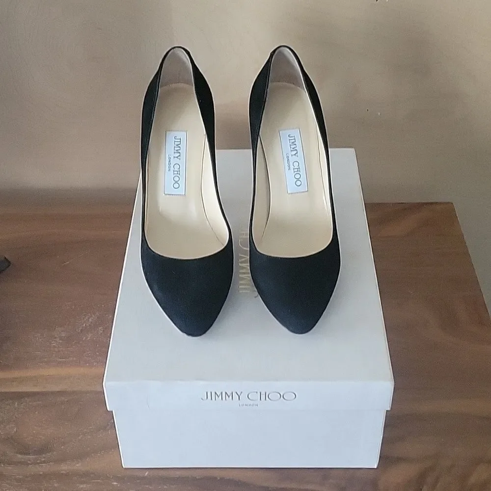 NWT Jimmy Choo Mitchel Mitchell Almond Suede Stiletto Heel 4" Pumps NIB 36.5 6 - Picture 11 of 16